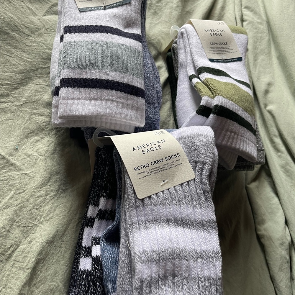 American Eagle Outfitters Green and Gray Casual Socks